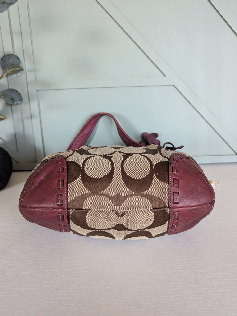 vintage Coach Ergo Signature Pleated Hobo Shoulder Bag - Picture 6 of 14